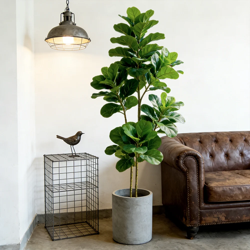 Ficus Lyrata Tree - ต้นมะเดื่อปลอมขนาด 64/122 ซม. ต้นโอ๊คเทียม ต้นไทรพลาสติก ใบต้นไทร
