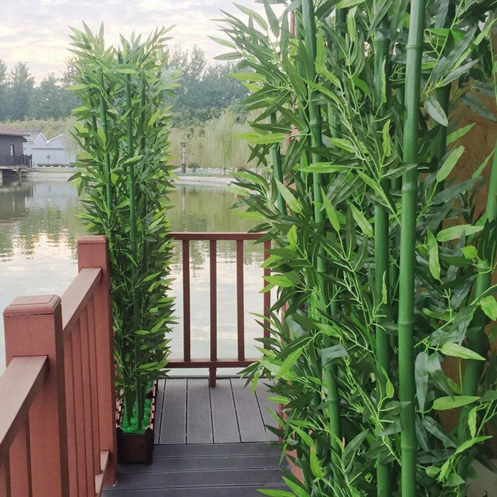10 ชิ้นประดิษฐ์ไม้ไผ่สีเขียวใบ - Ficus Lyrata Tree บทวิจารณ์และราคา